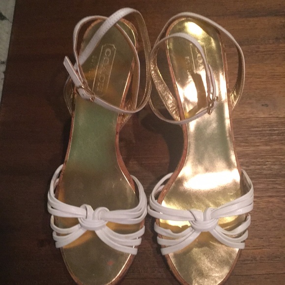 Coach white high heels. - Picture 2 of 4